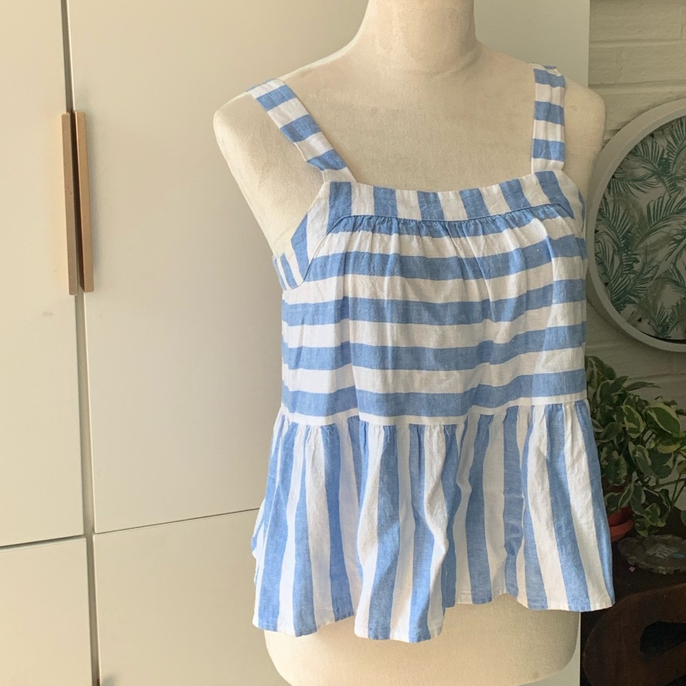 LOFT Linen Striped Top
